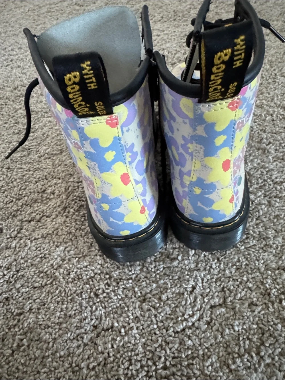 Dr. Martens Pastel Floral Lace-Up Combat Boots